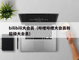 bilibili大会员（哔哩哔哩大会员和超级大会员）