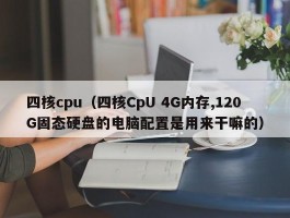 四核cpu（四核CpU 4G内存,120G固态硬盘的电脑配置是用来干嘛的）